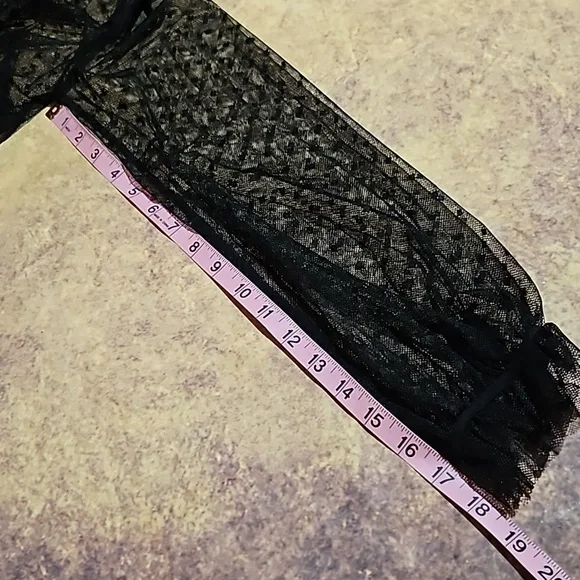 Hesperus | Sheer Mesh Netting Black Ruffled Blouse - Picture 9 of 9